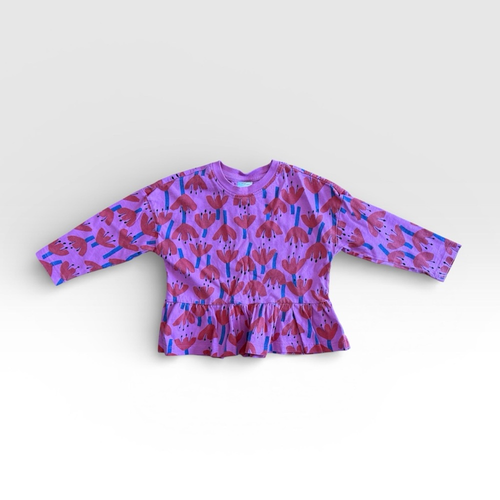 Hanna Andersson Floral Peplum Top (4T/100cm)